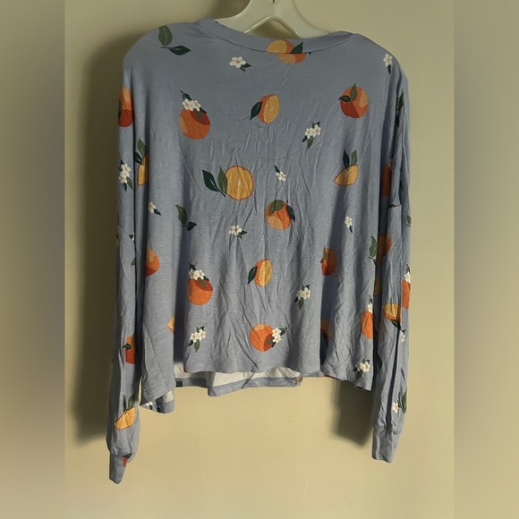 HONEYDEW Women’s Long Sleeve Pajama Set Orange Print Size M - Picture 5 of 7